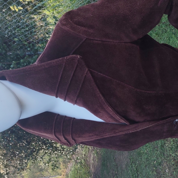 Argentinian Ladies Genuine Suede Leather Full Length Coat (Quilted Lining) - Picture 5 of 17